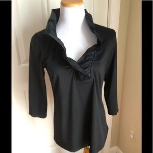 3/4 length sleeve Gretchen Scott ruffle top